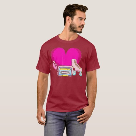 80s Roller Disco Derby kostuum T-shirt (Voorkant volledig)
