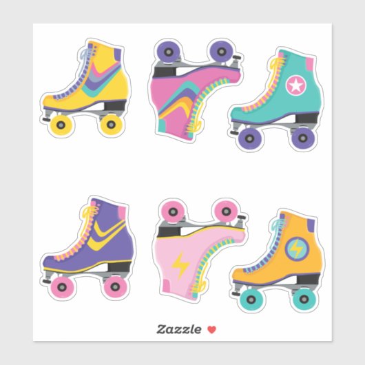80s Roller Schaatsen Sticker (Vel)