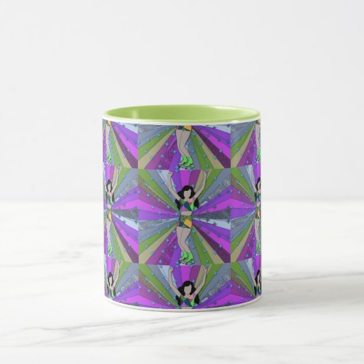 80's Roller Skater Vibes: Retro Mok (Midden)