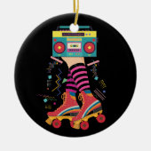 80s Rollerskates  Roller Skating Disco Girl Keramisch Ornament (Voorkant)