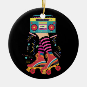 80s Rollerskates  Roller Skating Disco Girl Keramisch Ornament