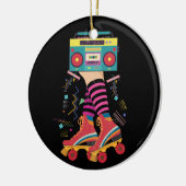 80s Rollerskates  Roller Skating Disco Girl Keramisch Ornament (Links)