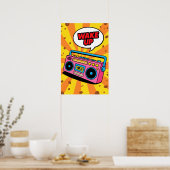 80s Roze Cassette Pop Art Poster (Keuken)