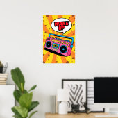 80s Roze Cassette Pop Art Poster (Thuiskantoor)