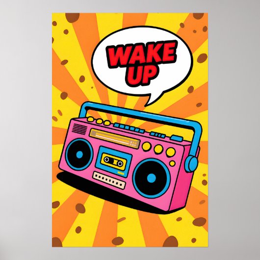 80s Roze Cassette Pop Art Poster (Voorkant)