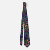 80's Running Man Psychedelic Silk Foulard Stropdas (Achterkant)
