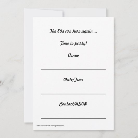 '80s 's avonds durende uitnodiging '80s 'boombox' 