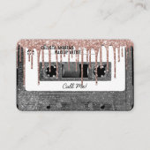 80's Silver Glitter Drip Cassettebandje Mixtape Visitekaartje (Voorkant)