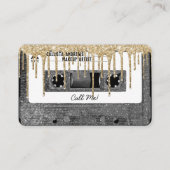 80's Silver Glitter Drip Cassettebandje Mixtape Visitekaartje (Voorkant)