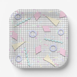 80s Snoep Pastel Geo Print Borden Papieren Bordje