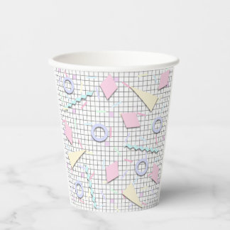 80s Snoep Pastel Geo Print Cups Papieren Bekers