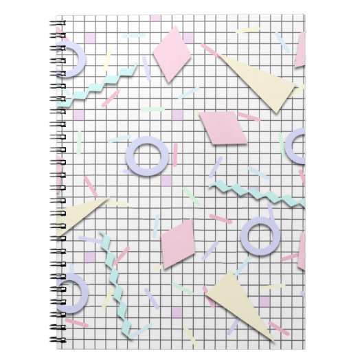 80s Snoep Pastel Geo Print Notitieboek (Voorkant)