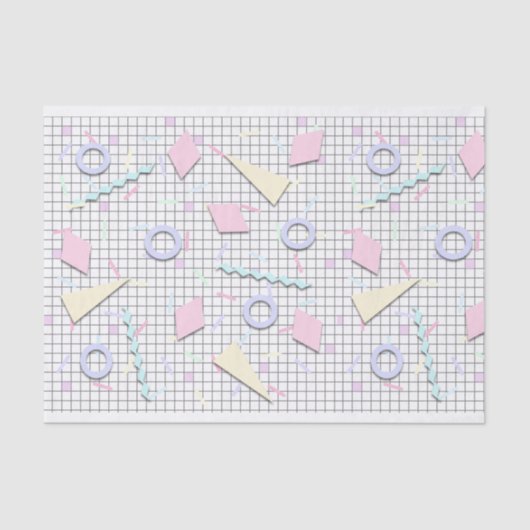 80s Snoep pastel geo print tissuepapier (Voorkant)