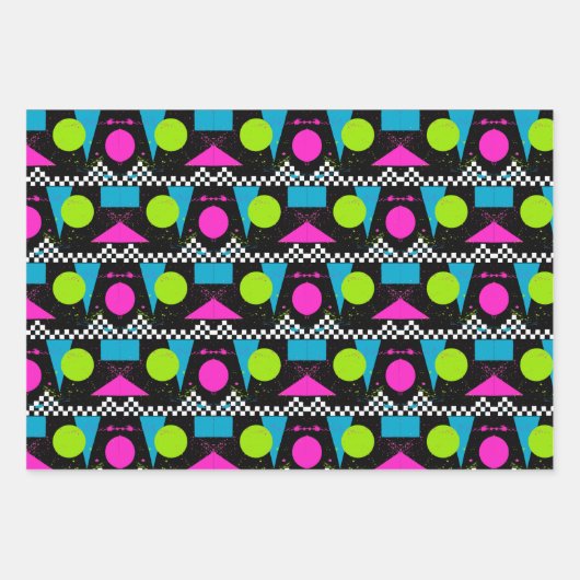 80s Splatterverf Gift Wrap Reeks Inpakpapier Vel (Voorkant 3)