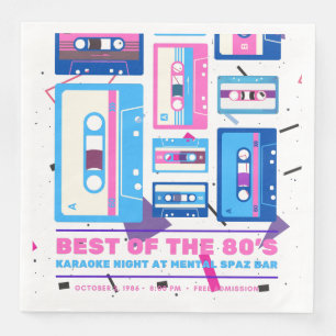 80's  Stijl 80'S Retro Cassette Design Servet