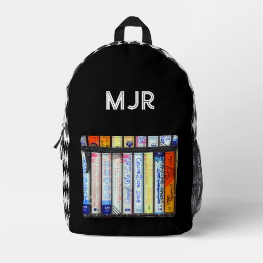 80's stijl cassette & argyle bedrukte rugzak (Voorkant)