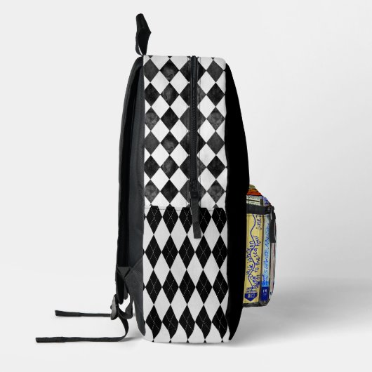 80's stijl cassette & argyle bedrukte rugzak (Links)