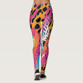 80s stijl felle kleuren Leggings voor haar (Achterkant)