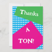 80s stijl gedurfde vormen en kleuren bedankkaart (Voorkant)