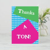 80s stijl gedurfde vormen en kleuren bedankkaart (Staand voorkant)