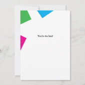 80s stijl gedurfde vormen en kleuren bedankkaart (Achterkant)