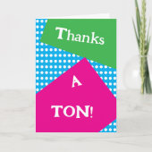 80s stijl gedurfde vormen en kleuren bedankkaart (Voorkant)