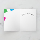 80s stijl gedurfde vormen en kleuren bedankkaart (Binnen)