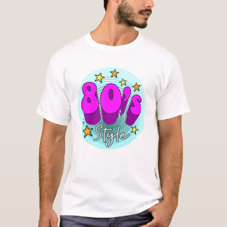 80s stijl retro groovy heldere neon kleuren t-shirt