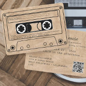 80s stijl retro muziek tape bruiloft kaart
