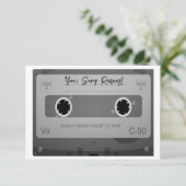 80s Stijl Retro Muziek Tape RSVP Kaart (Staand voorkant)