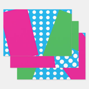 80s stijl vette vormen en kleuren inpakpapier vel