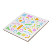 80s Stijl Vorm Patroon Kleur op Wit Tegeltje (Zijkant)