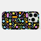 80s Stijl Vorm Patroon Kleur op Zwart Case-Mate iPhone Case (Achterkant (horizontaal))