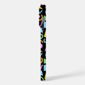 80s Stijl Vorm Patroon Kleur op Zwart iPhone Hoesje (Linkerkant)