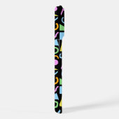 80s Stijl Vorm Patroon Kleur op Zwart iPhone Hoesje (Rechterkant)