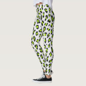 80s StijlNeon Green Leopard Print Leggings (Links)