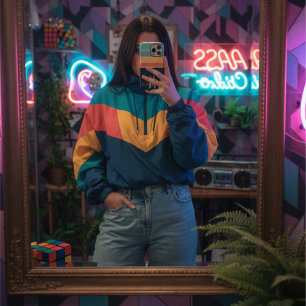 80s Stripe eenvoudig monogram initiaal aangepast iPhone 16 Pro Max Hoesje