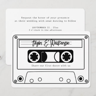 80s Style Retro Music Tape Wedding Kaart