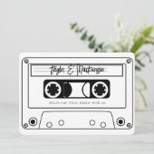 80s Style Retro Music Tape Wedding Kaart (Staand voorkant)