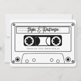 80s Style Retro Music Tape Wedding Kaart
