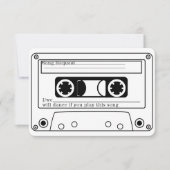 80s Style Retro Music Tape Wedding RSVP Kaart (Voorkant)