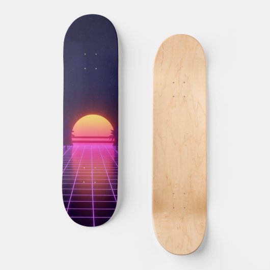 80s Sunset Persoonlijk Skateboard (Voorkant)