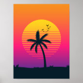 80s Sunset  Poster (Voorkant)