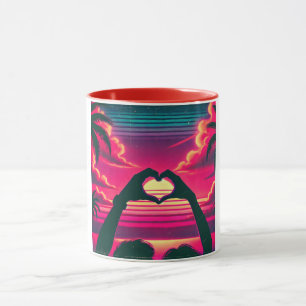 80s Sunset Romantische Liefde Mok