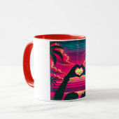 80s Sunset Romantische Liefde Mok (Voorkant links)