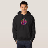 80s Synthwave and Poodle Aesthetic Hoodie (Voorkant volledig)