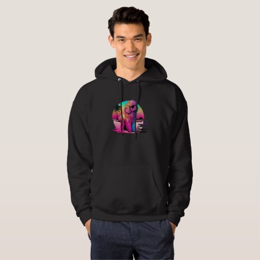80s Synthwave and Poodle Aesthetic Hoodie (Voorkant volledig)
