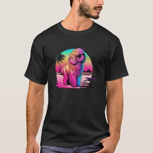 80s Synthwave and Poodle Aesthetic T-shirt (Voorkant)