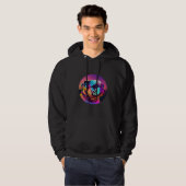 80s Synthwave Bulldog with a Retro Aesthetic Hoodie (Voorkant volledig)