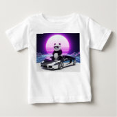80s Synthwave Panda op Chrome Auto (Voorkant)